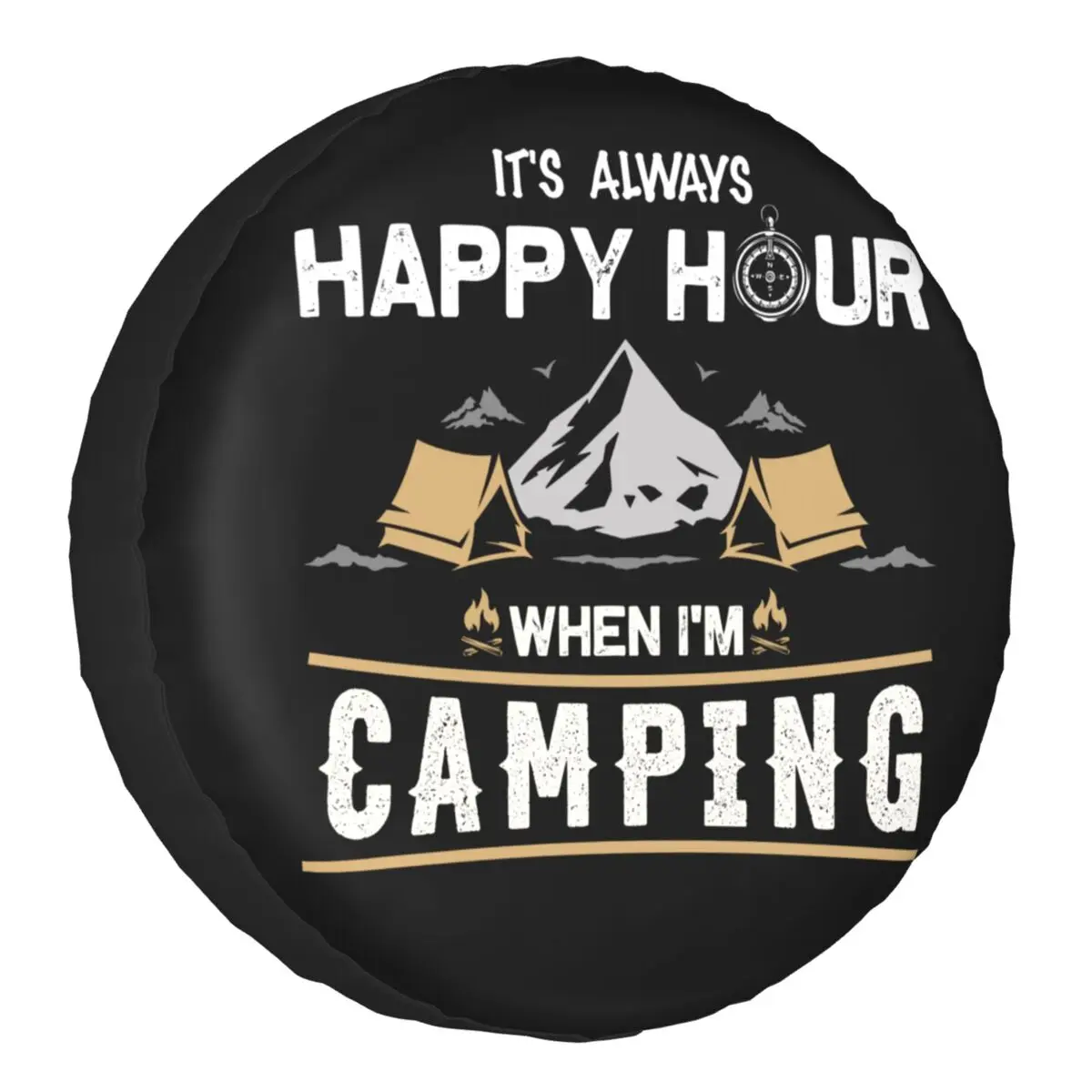 

Camping Happy Hour Spare Wheel Tire Cover for Honda CRV Camper Mountain Camp Jeep RV SUV Camper 14" 15" 16" 17"