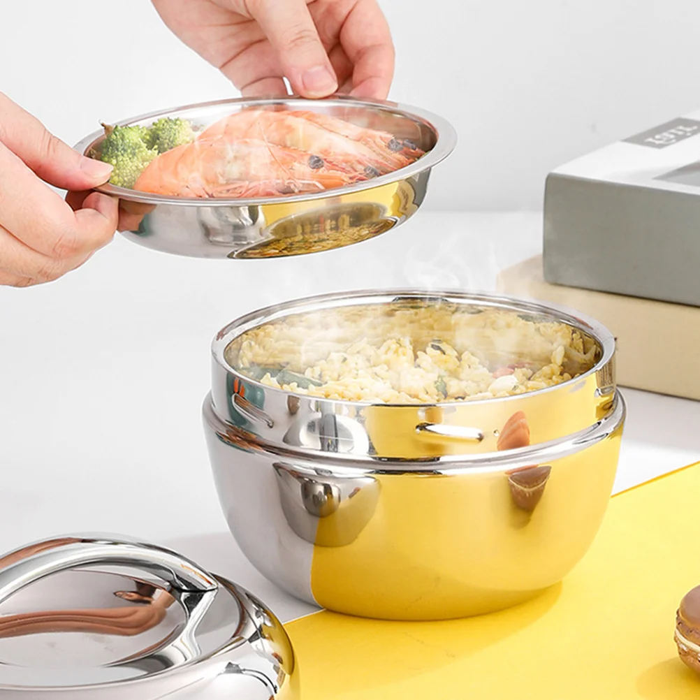 

Box Lunch Bento Container Stainless Steel Thermal Containers Kids Compartment Meal Insulated Stacking Metal Prep Tier Layer