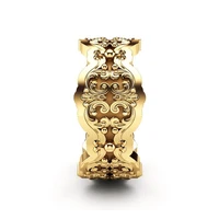 new vintage gold carving pattern rings for women retro fashion jewelry elegant lady wedding engagement banquet gift ring