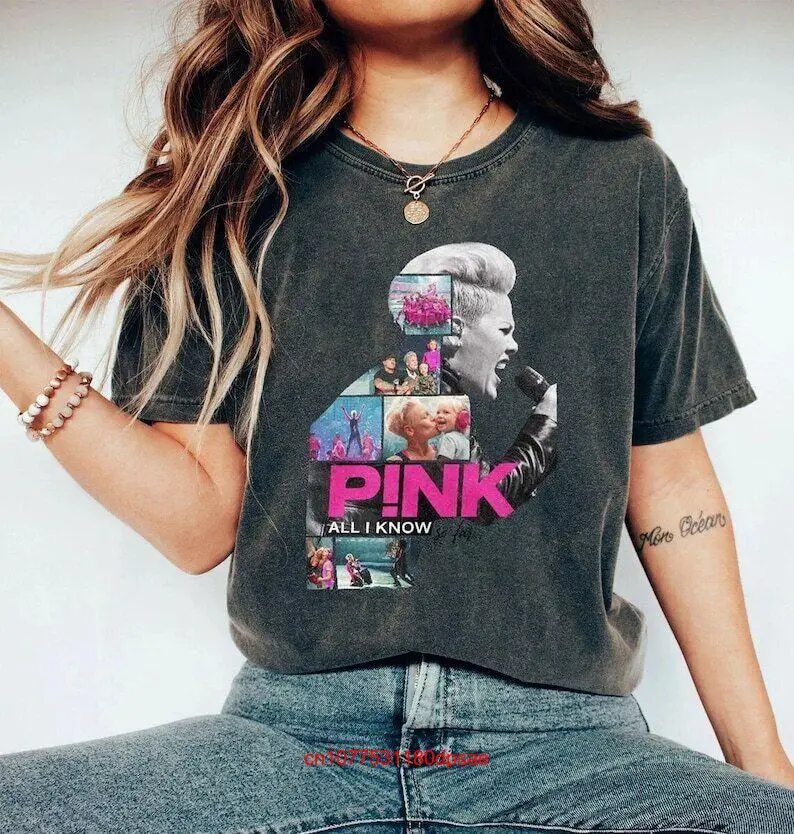 Футболка розовая певица арт Мерч винтажная P Nk Trustfall альбом 2024 с длинным или