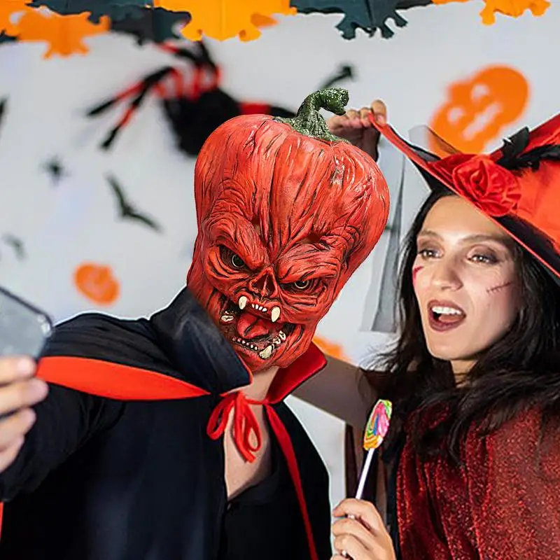 Крышка для лица на Хэллоуин Косплей красная тыква щит Готический чехол реквизит