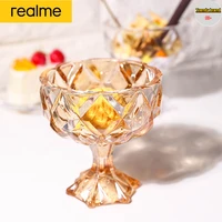 realme goblet ice cream cup fashion coffee mug wine glass tea juice milk water cup salad cold dishes cup canecas for restaurant