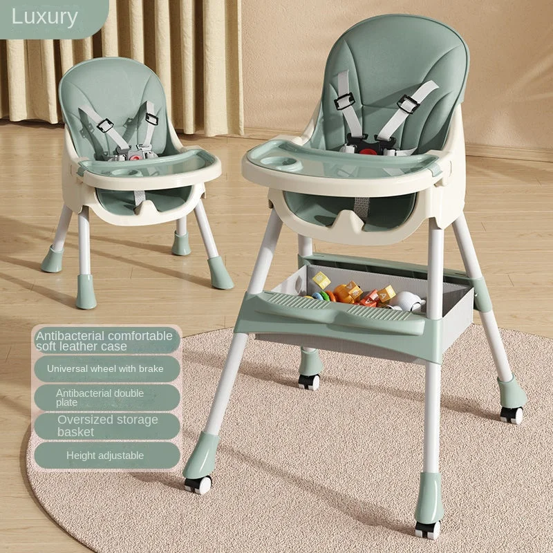 1-6Years Baby Highchair Kid Feeding Dining Chair Tables Multi-function Portable Dining Chair with Wheels Baby Chair for Eating