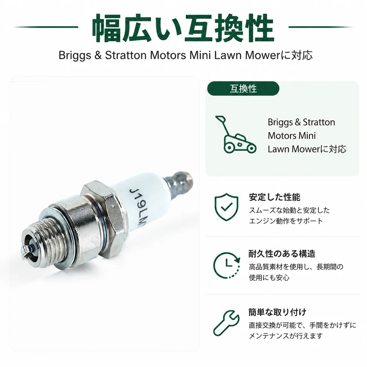 Фото Свеча зажигания RJ19LM BR2LM 55x22 мм для газонокосилок Briggs & Stratton, мини-двигателей, запчасти для ремонта, мотоциклов, садового инструмента №3