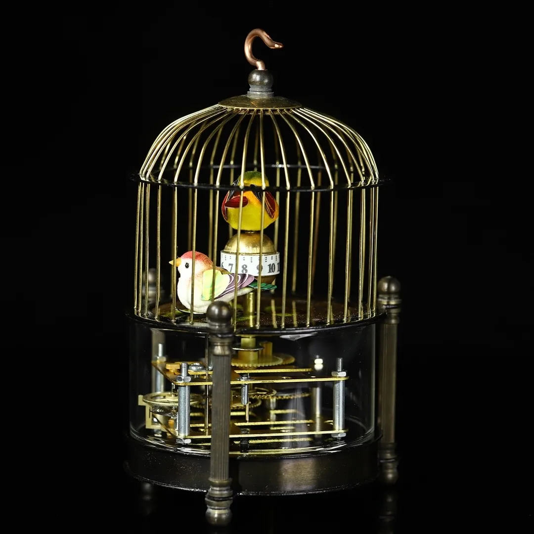 

Забавные механические часы в виде клетки для птиц, украшение для дома, аксессуары для гостиной, часы в европейском стиле, украшения для офис...