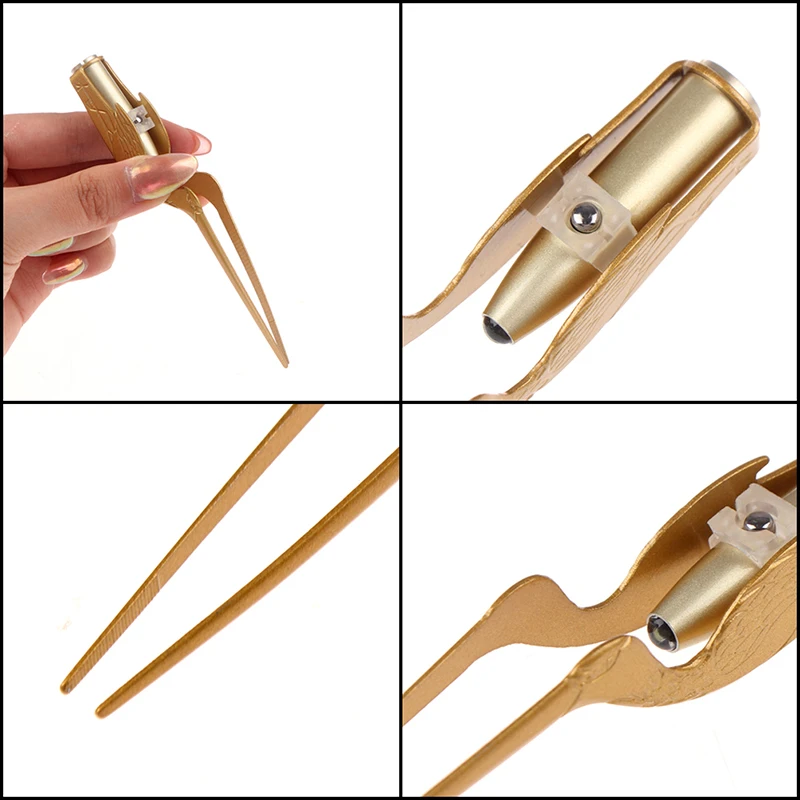 

LED Flashlight Earpick Clean Tweezers Tool Light Ear Nose Stainless Steel Tweezers