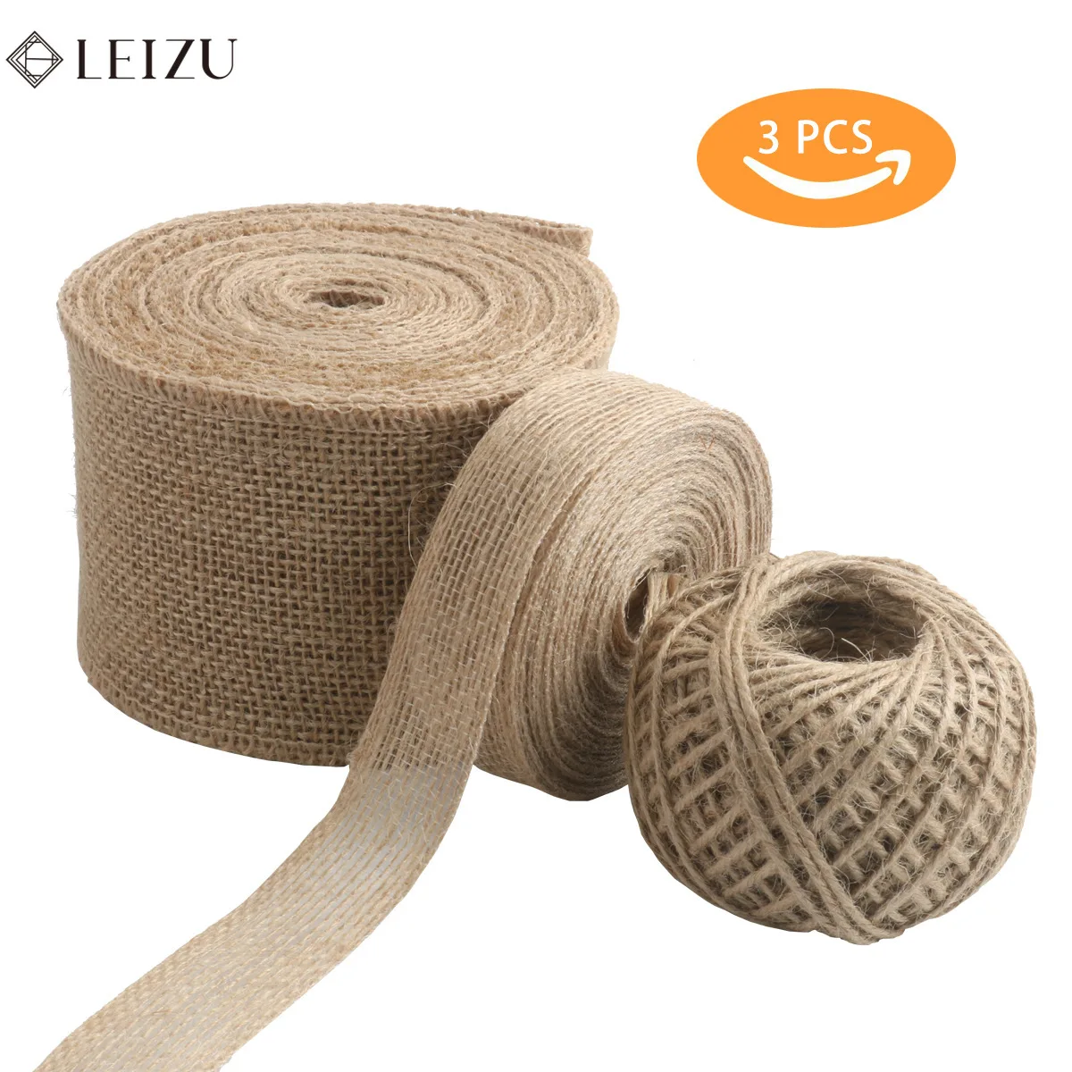 

Burlap Roll Jute Ribbon Set Wedding Party Home Decor DIY Crafts Christmas Gift Wrapping Tape 3PCS/Set