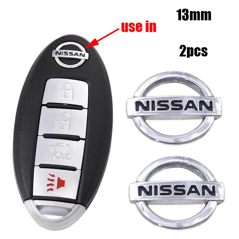 20 шт. 2 шт. Nissan 13 мм 3D металлический логотип автомобиля брелок украшение эмблема авто ключ значок наклейка аксессуары