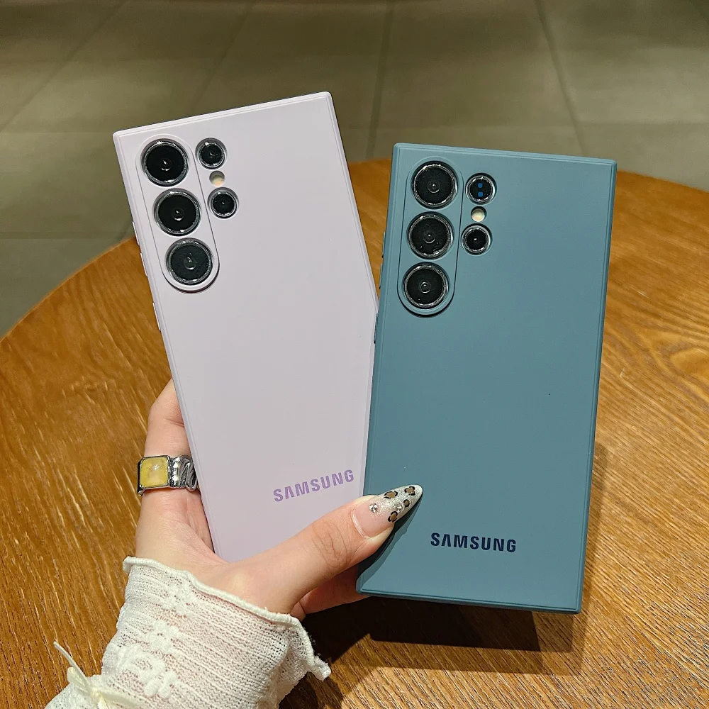 Фото Оригинальный противоударный мягкий чехол из ТПУ для Samsung S26 S25 S24 S23 S22 S21 Ultra Plus S25 FE, роскошный чехол из жидкого силикона №2
