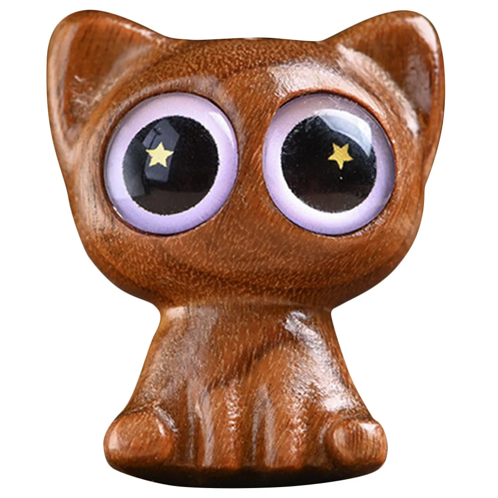 

Kitten Cat Statue Decor Figurine Figurines Wooden Charm Woodornaments