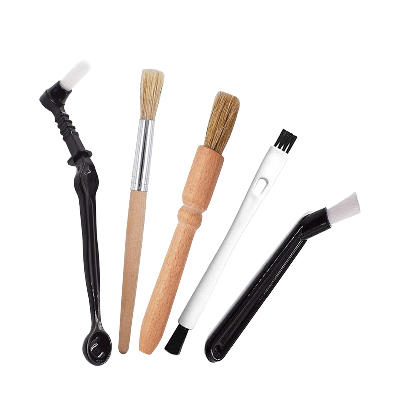 

Coffee Brush Coffee Machine Cleaning Brush 5 Types 1 Elbow With Spoon 1 Elbow 1 Two Ends Use 2 With Wood Handle And Natural