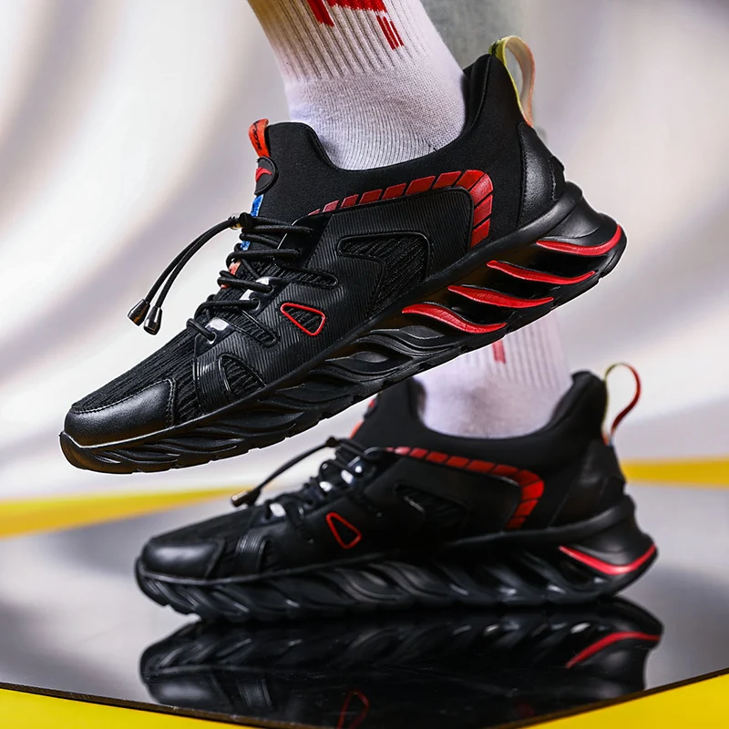 

Мужские кроссовки для бега, черные или красные спортивные ботинки с резиновой подошвой, дизайнерская спортивная обувь для тенниса, 2022