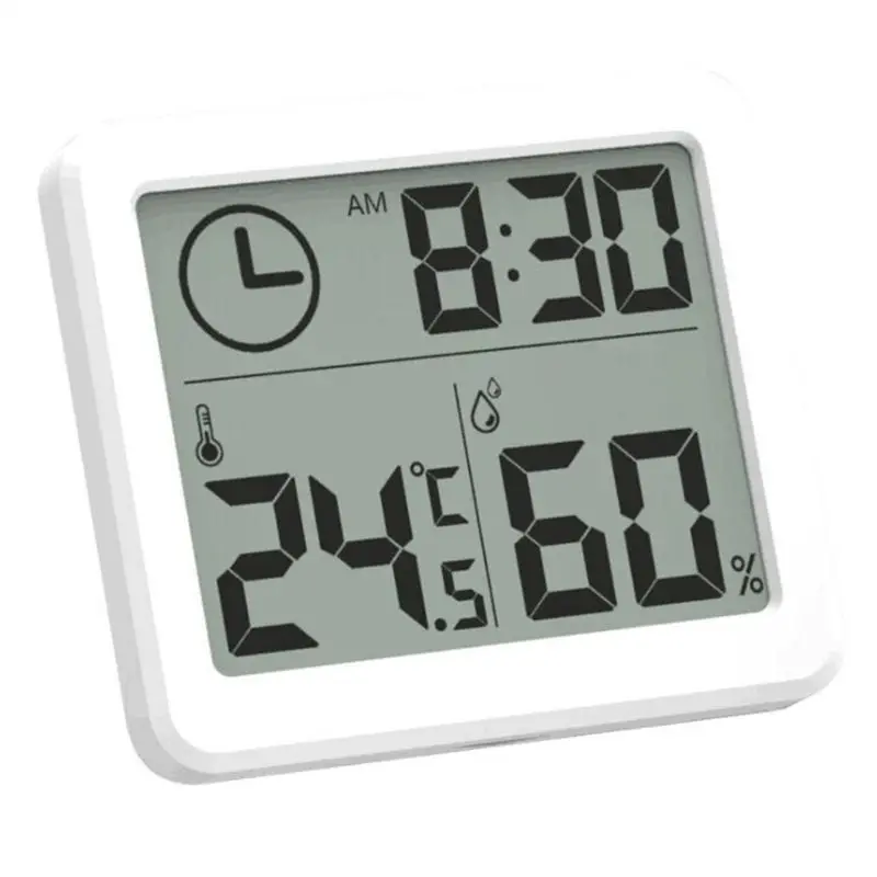 multifunction digital thermometer hygrometer automatic electronic temperature humidity monitor clock 3 2inch lcd screen free global shipping
