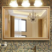 gold frame vintage bathroom mirror wall mounted rectangle unbreakable shaving bathroom mirror long custom espejo indoor supplies