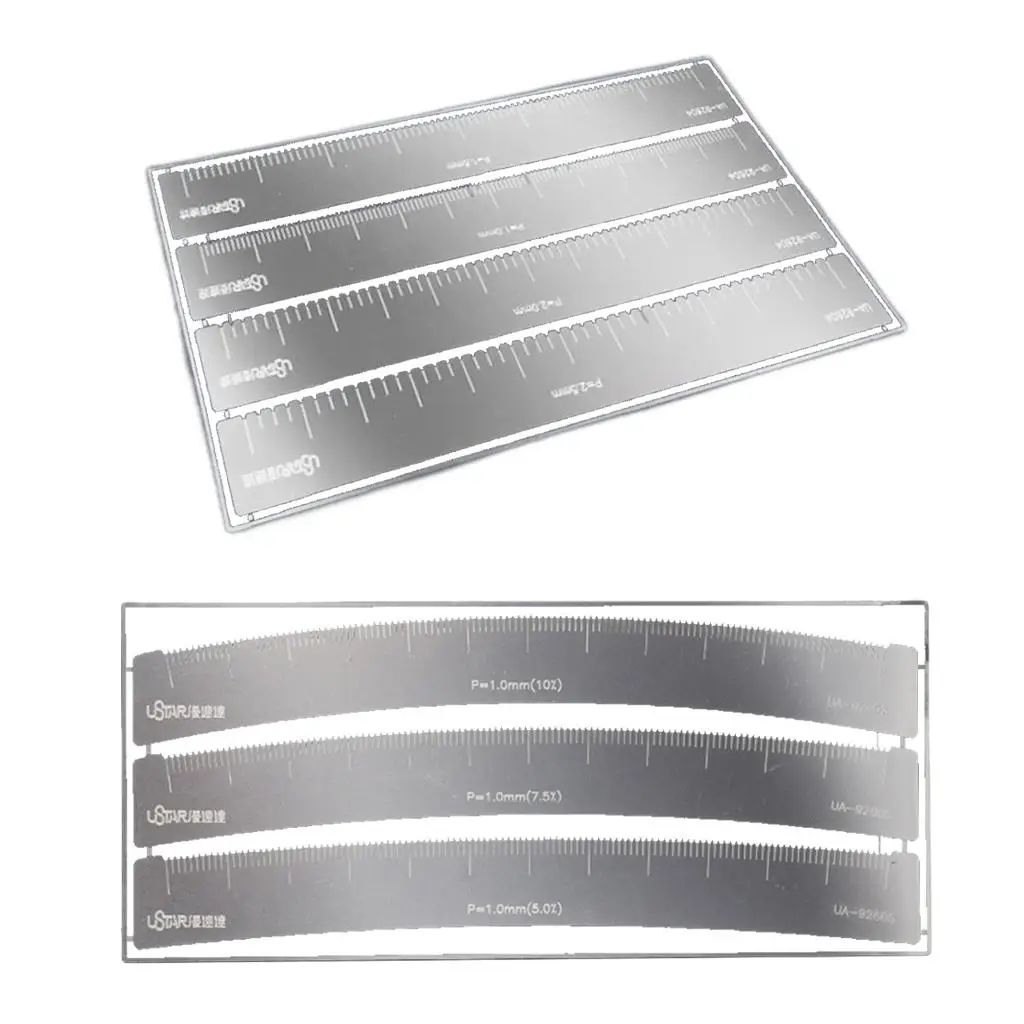 

Etched Ruler Etching Part Specific Modeling Tools Modification DIY Etched ARC Surface Ruler for Gundam Making Ustar UA-92604/05