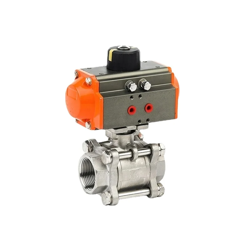 

3PCS Threaded Stainless Steel Pneumatic Actuator Control Ball ValveCD