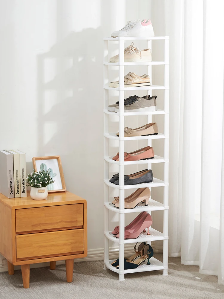 

Стеллаж для обуви в прихожую, многоуровневый шкаф для обуви, дверной стеллаж для хранения, простая пластиковая стойка для хранения тапочек, органайзер на высоком каблуке