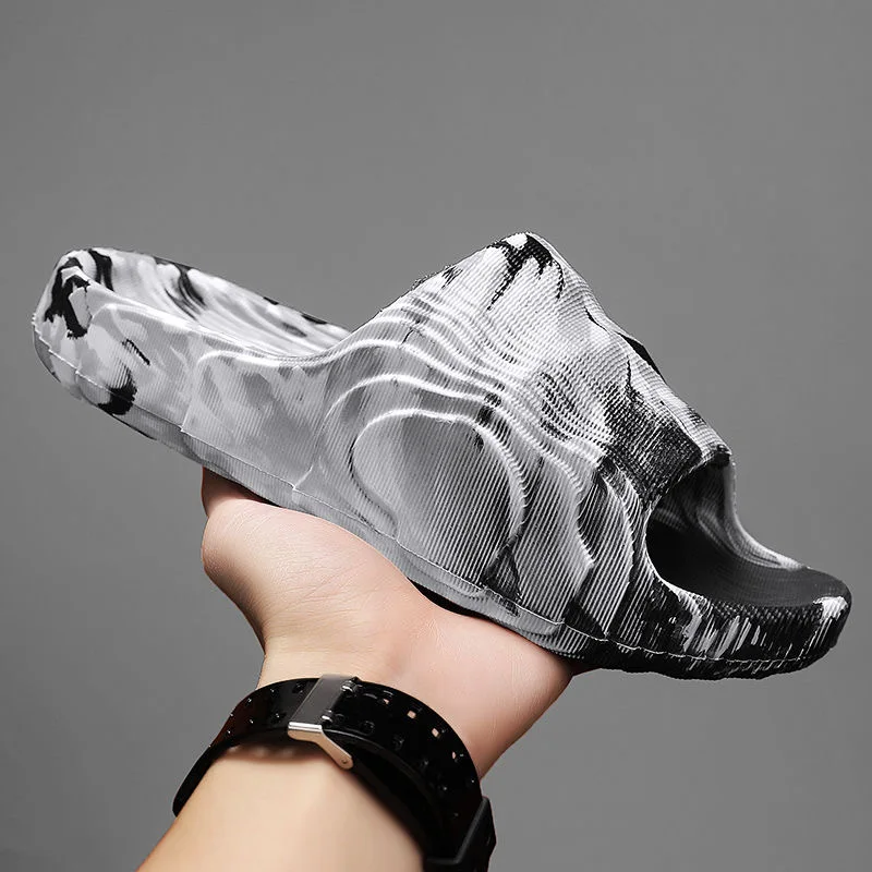 

Coslony Fashion Men Sandals Men All Over Camouflage Print Design Neutral Cool Shoes Men Single Band EVA Slippers Non-Slip Shoes