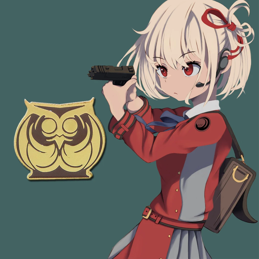 

Anime Lycoris Recoil Pins Brooch Alan Institute Owl Symbol Metal Enamel Badge Brooches Backpack Clothes Decor Cosplay Jewelry