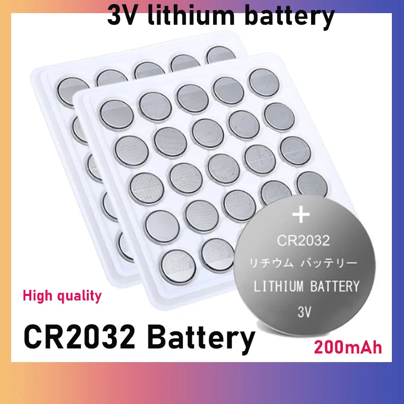 

New 25-50PCS CR2032 3V Lithium Battery CR 2032 for Watch Remote Control Toy Calculator Car Key ECR2032 DL2032 Button Coin Cells