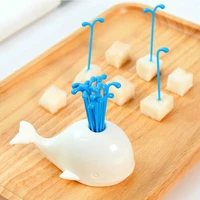 lovely beluga fountain fruit fork set creative animal whale fruit sign fashion small fork 16 dinner set dinnerware spoon cute