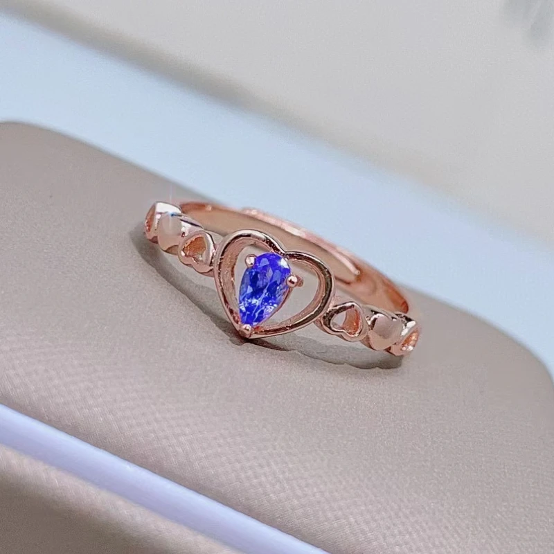 

Кольцо из натурального танзанита, 3 мм * 5 мм, 0,15 карат