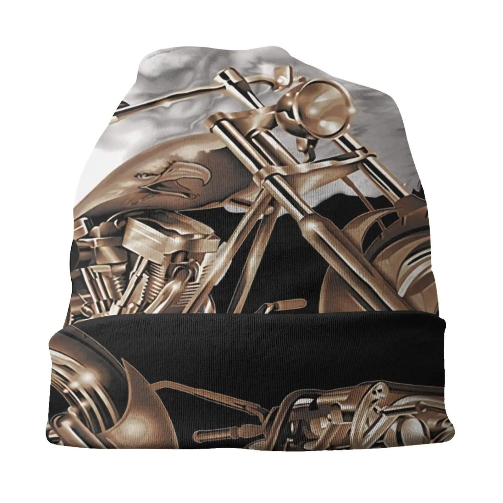 

Кепка мужская с Лысой и орлом, трикотажная Байкерская шапка с молнией, в уличном стиле