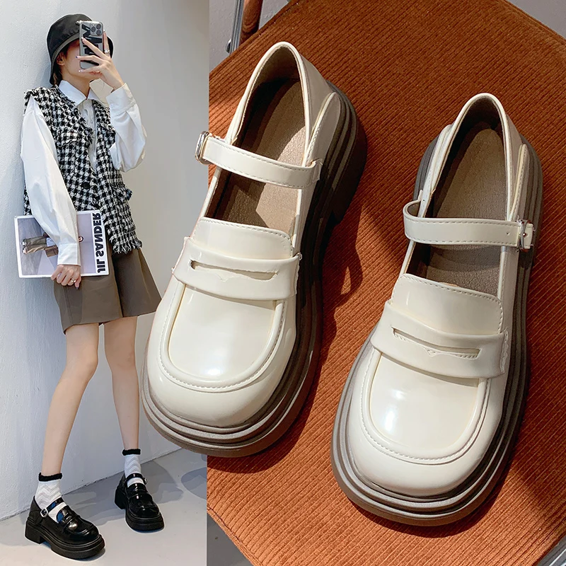

Женские кроссовки в британском стиле, повседневные Мягкие кроссовки в Корейском стиле, классические туфли на платформе и плоской подошве, оксфорды с круглым носком, новинка 2022
