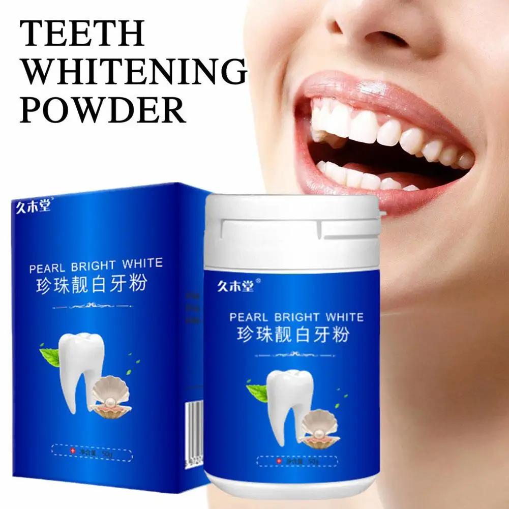 

50g Pearl Teeth Whitening Powder Teeth Brightening Hygiene Stain Cleaning Care Rapid Plaque Oral Remove Product Teeth Tooth W7K2