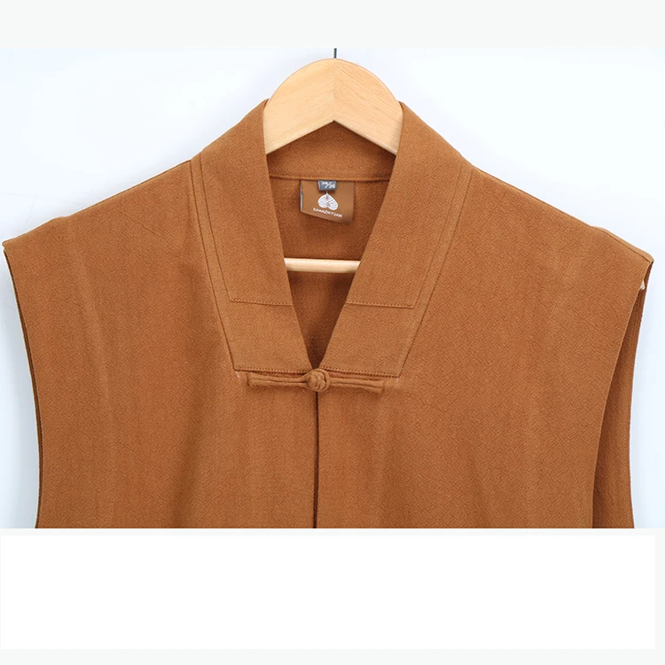 Одежда для монахов 2024 тонкий буддийский халат из хлопка и льна длинный жилет