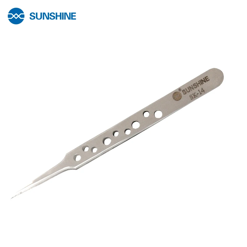 

SUNSHINE SK-14 Stainless Steel Tweezers Straight Bend ESD Multifunction eyelash Tweezers for Moblie PC Repair Hand Tools DIY