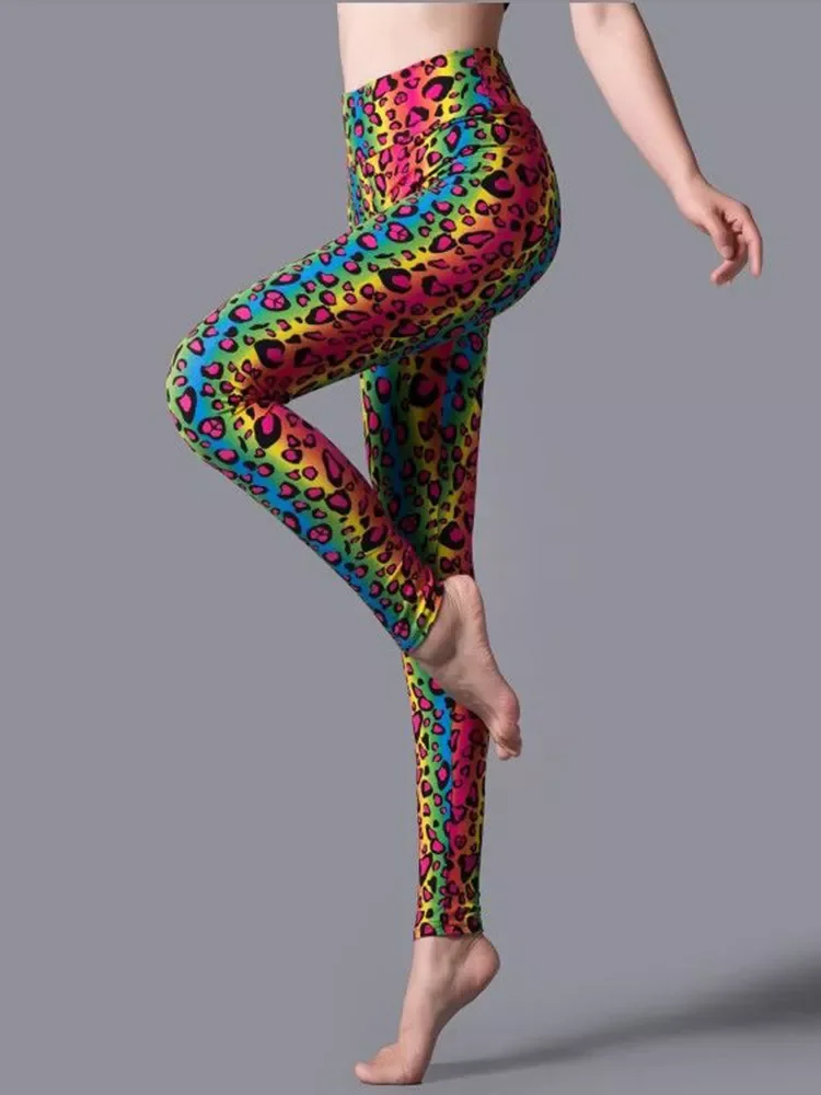 

NEW 2023 New Colorful Leopard Printed Leggings Women High Waist Legings Zebra Work Out Sporting Push Up Trousers Fitness Pants
