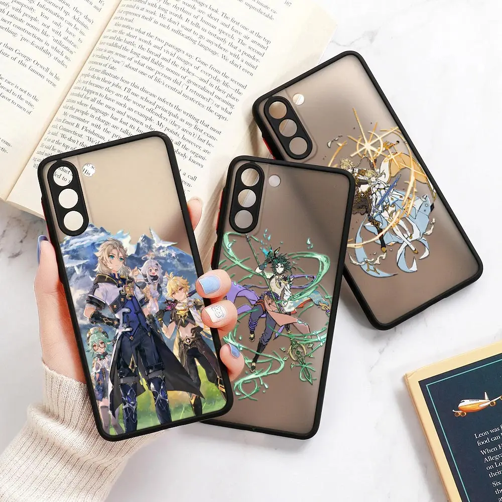 

Hot Game Genshin Impact Anime Matte Clear Coque For Samsung S23 5G Case Galaxy S20 FE S21 S22 Ultra S10 S8 S9 Plus Silicon Cover