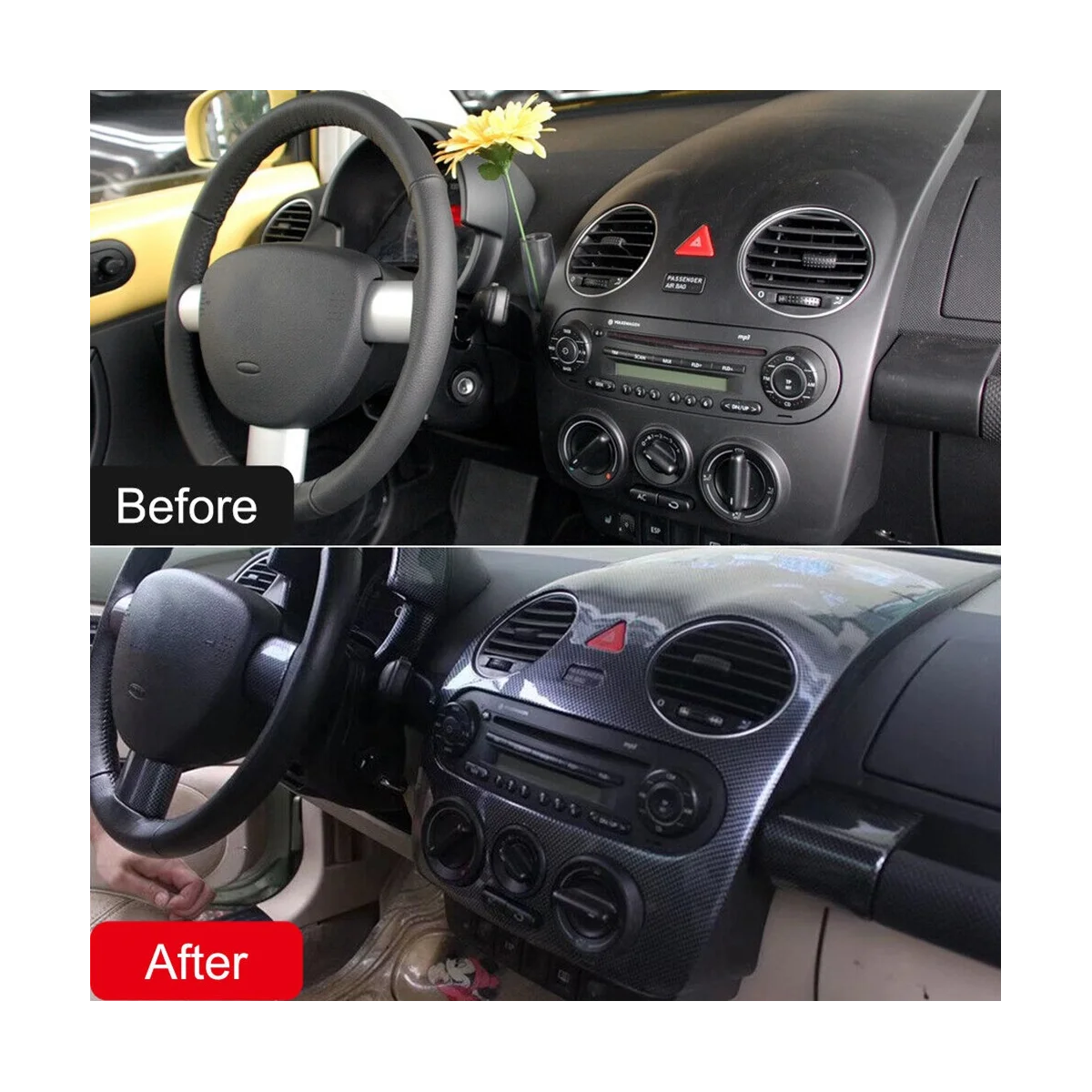 Стильная Автомобильная центральная консоль из углеродного волокна панель