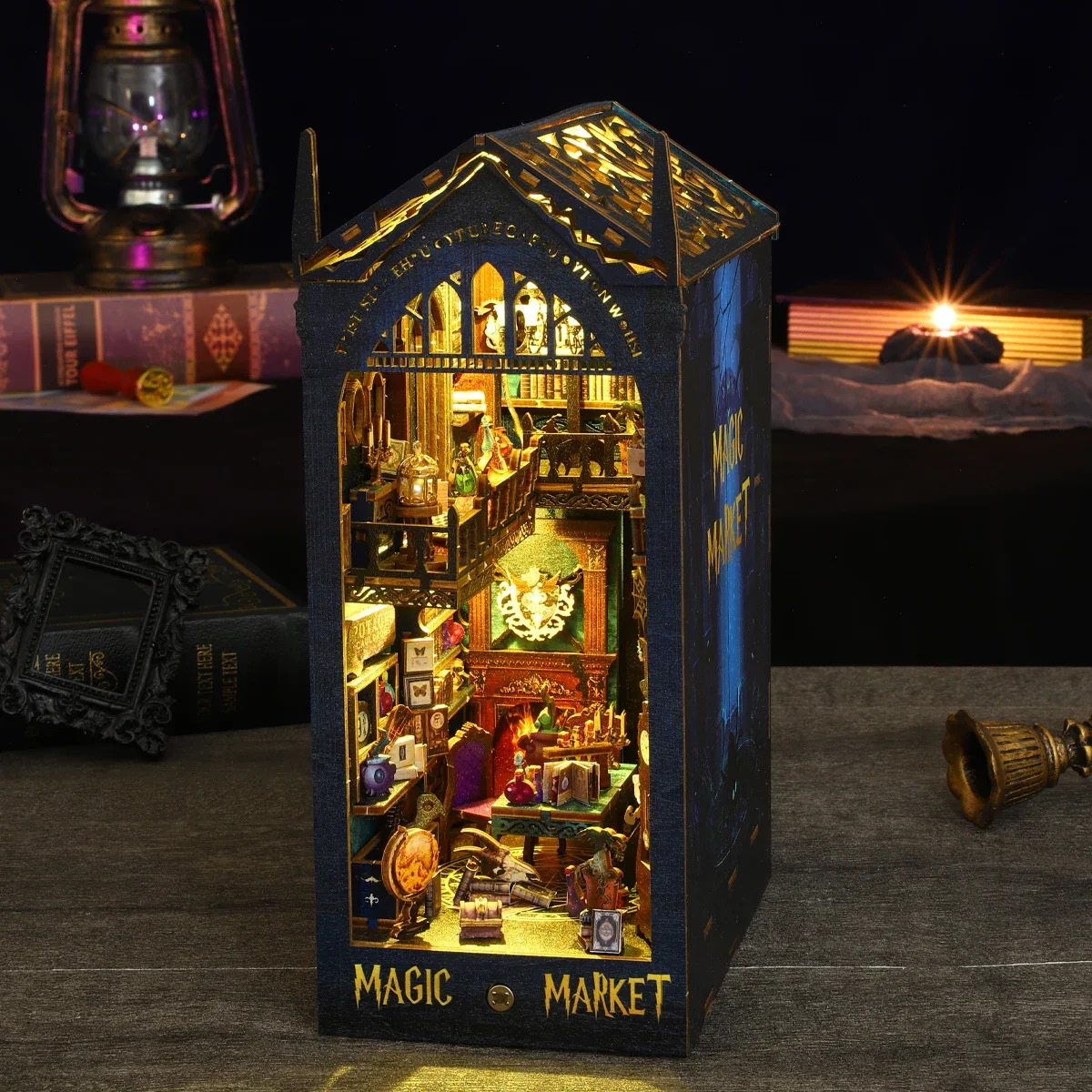 Набор для книжного шкафа детский дом мини Сборная модель конструкция DIY 3D пазлов