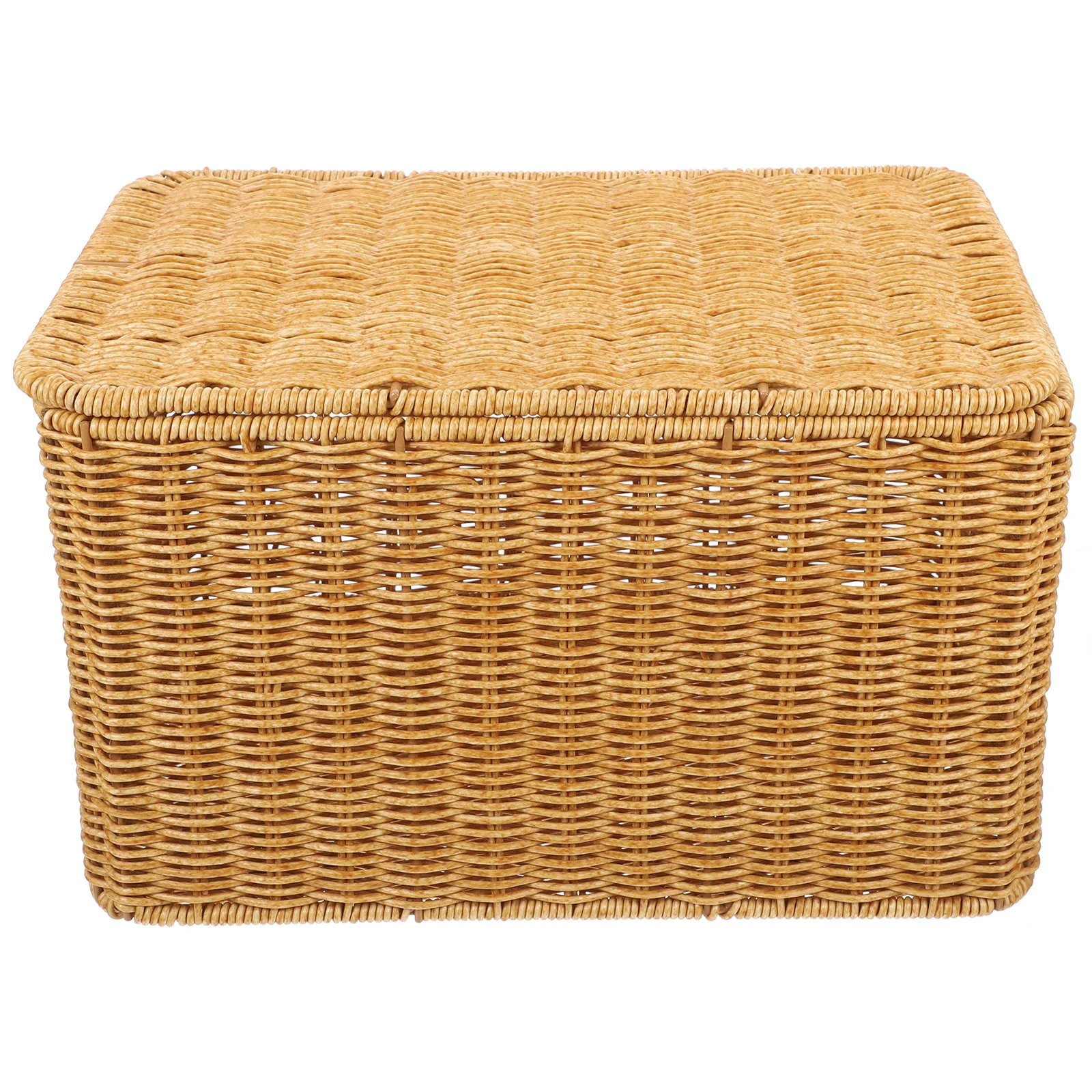 

Woven Storage Basket Multi-function Hamper Lid Sundry Receiving Toy Bins Clothing Indoor Make Shelf Baskets Rattan Laundry
