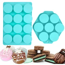 Porous Round Cake Silicone Baking Mold Circular Chocolate Candy Biscuit Ice Cube Making Tool Soap Candle Mould Home Decor Gifts