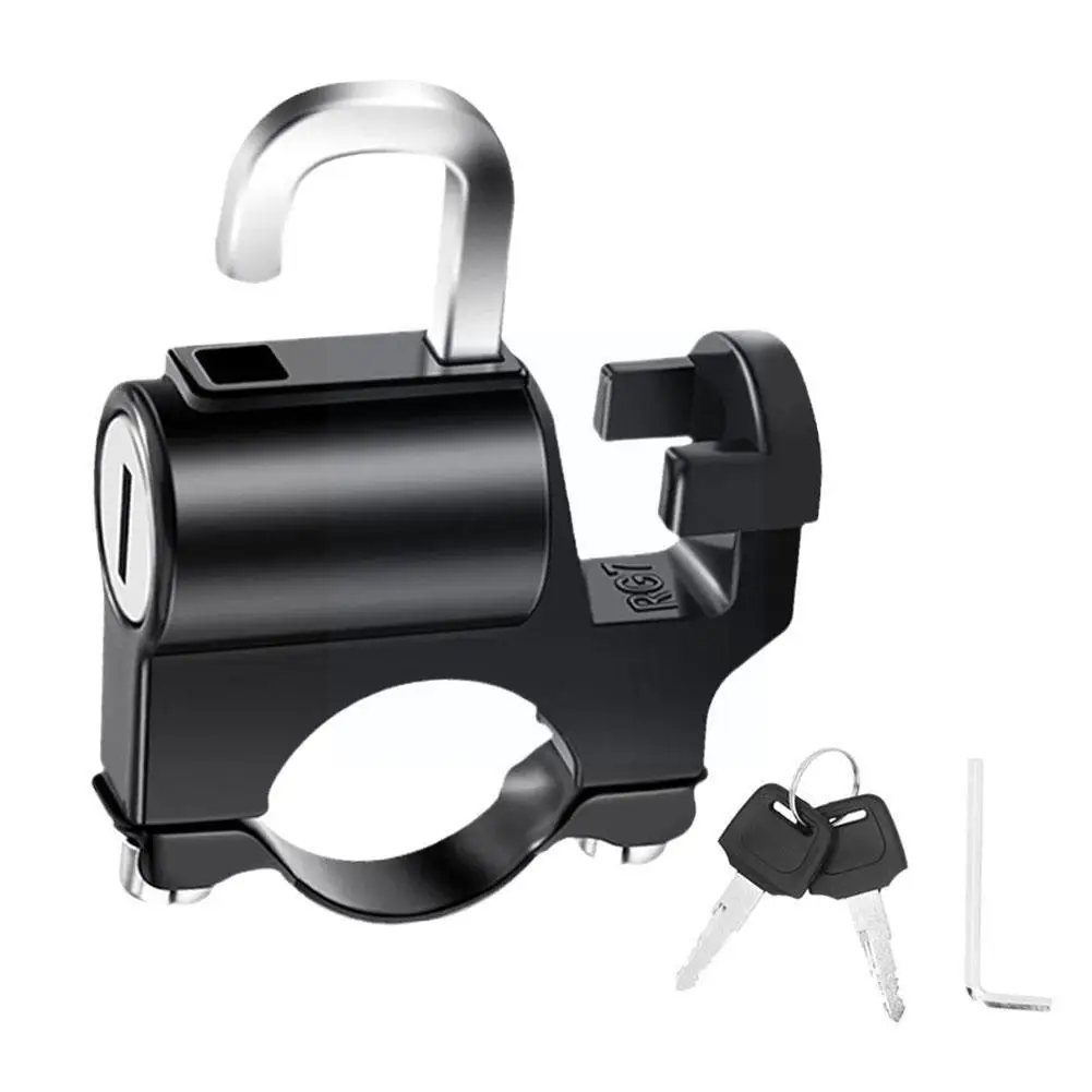 

Upgrade Motorcycle Helmet Lock With Hook Helmet Anti-Theft Security Locks For Handlebar Mount With 2 Keys and Installation O5H4