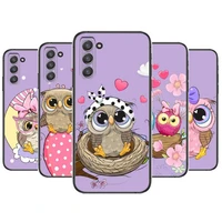 animal cute cartoon owl phone cover hull for samsung galaxy s6 s7 s8 s9 s10e s20 s21 s5 s30 plus s20 fe 5g lite ultra edge