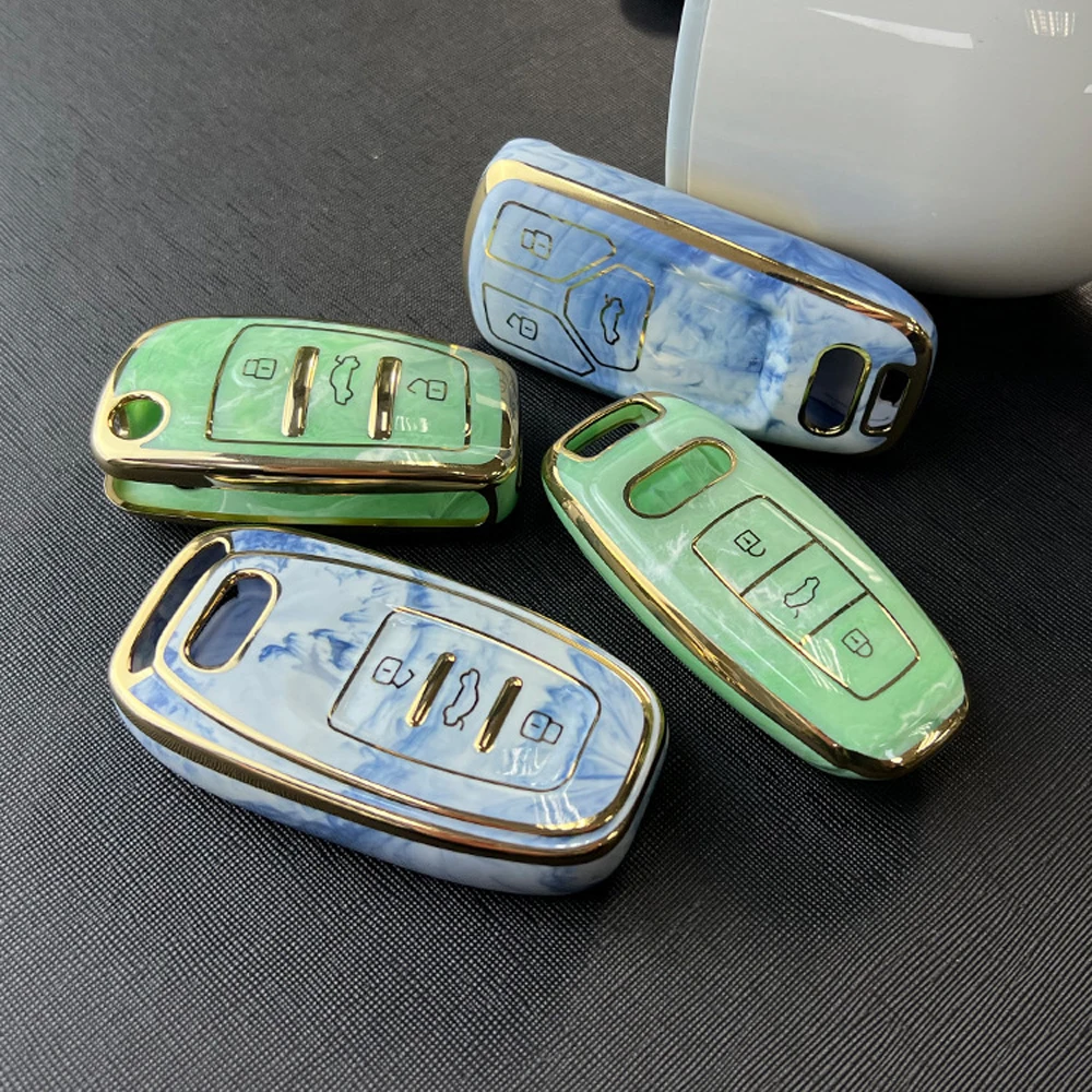 

Чехол для автомобильного ключа из ТПУ, чехол для Audi A3, A4, A6, A6L, Q2, Q3, Q5, Q7, Q2L, Q5L, C7, Q8, SQ5, TT, RS3, автомобильные аксессуары, брелок