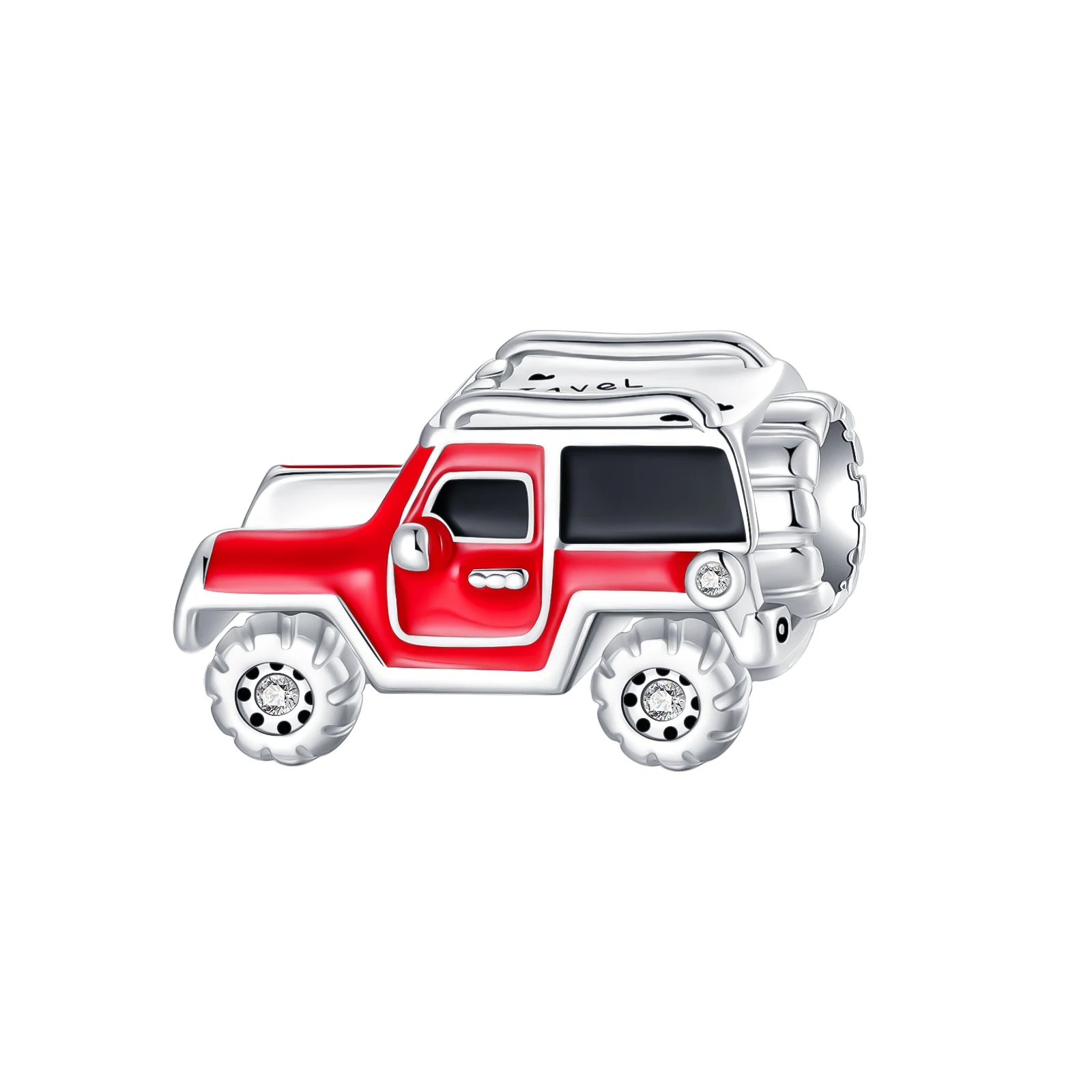 Стерлингового Серебра 925 красный джип автомобильный кулон подвеска подходит для