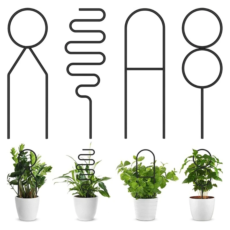 

Garden Trellis for Climbing Plant Iron Pot Trellis Geometric Shape Wire Indoor Houseplant Garden Tool Plant Lover Gift B03E
