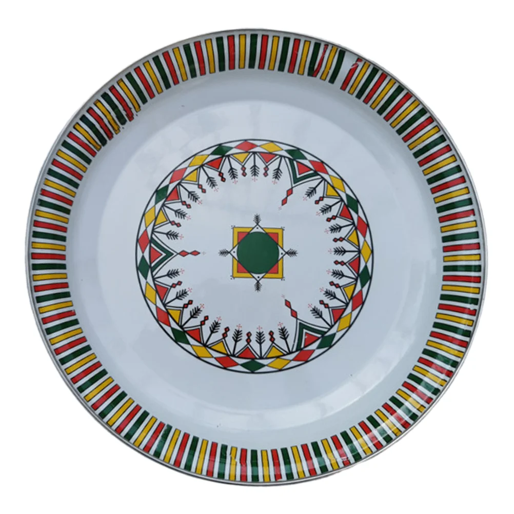 

Retro Dinner Plate Enamel Plate Party Serving Tray Home Dessert Plate