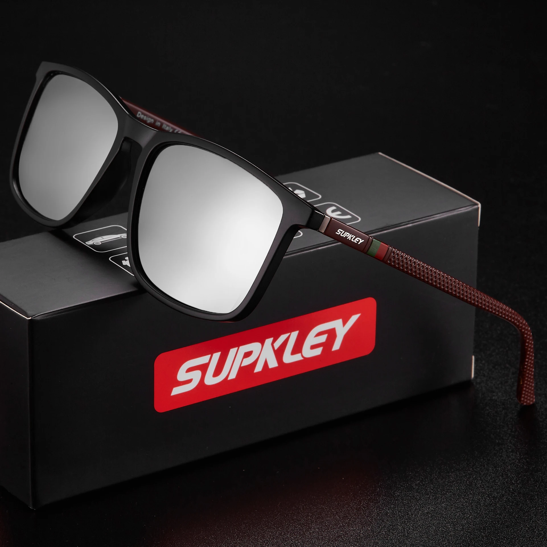 SUPKLEY Поляризационные Квадратные Солнцезащитные Очки Для Мужчин Спортивные