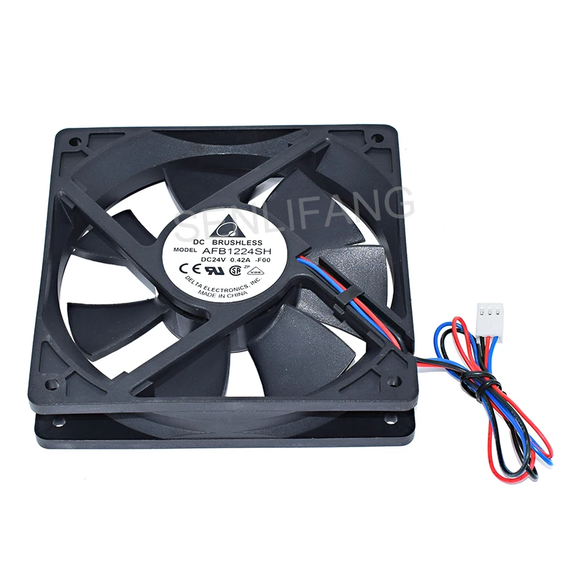 Новый квадратный охлаждающий вентилятор Delta AFB1224SH DC24V 0.42A 120*120*25 мм с тремя