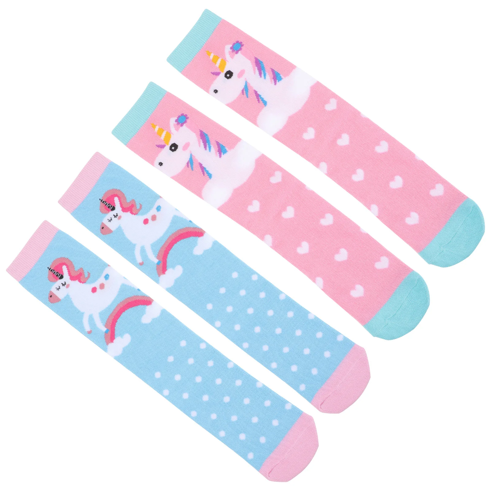 

2 Pairs Cute Knee Socks Funny Unicorn Children Girl Little Girls Decorate Decorative