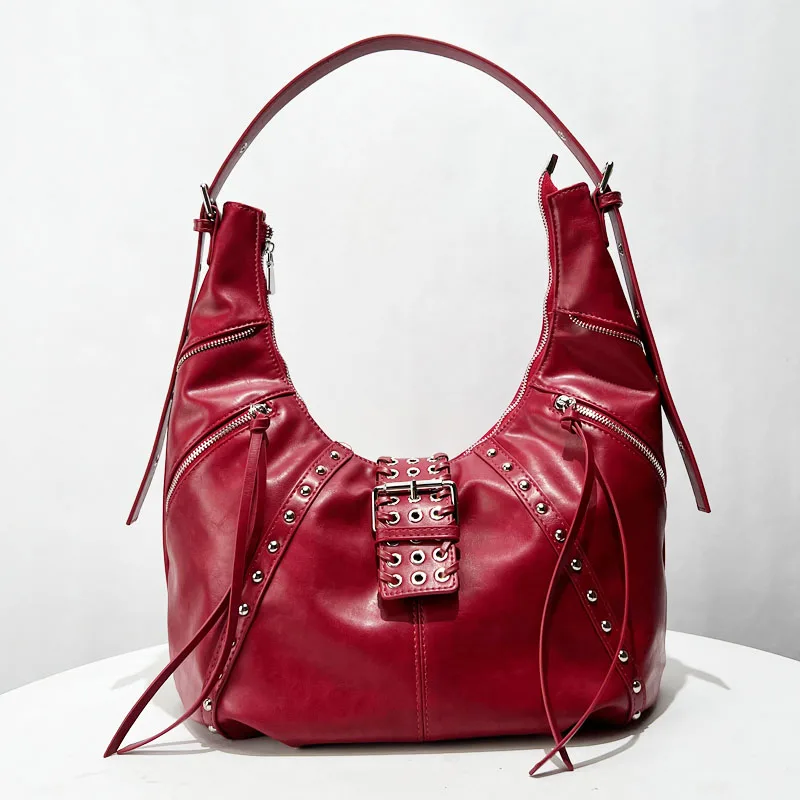 Мото и байкерские сумки с заклепками для женщин роскошные дизайнерские кошельки