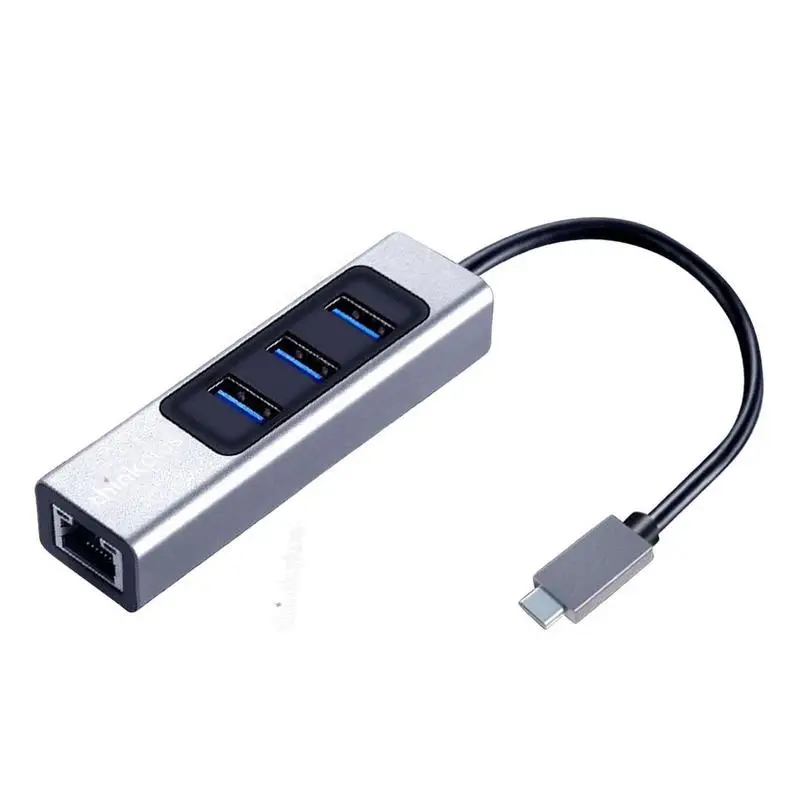 

Разветвитель 3 в 1 типа C RJ45, гигабитный адаптер порта Ethernet, USB 3,0, хаб данных интерфейса для компьютера, ПК, ноутбука, корпус из алюминиевого сп...