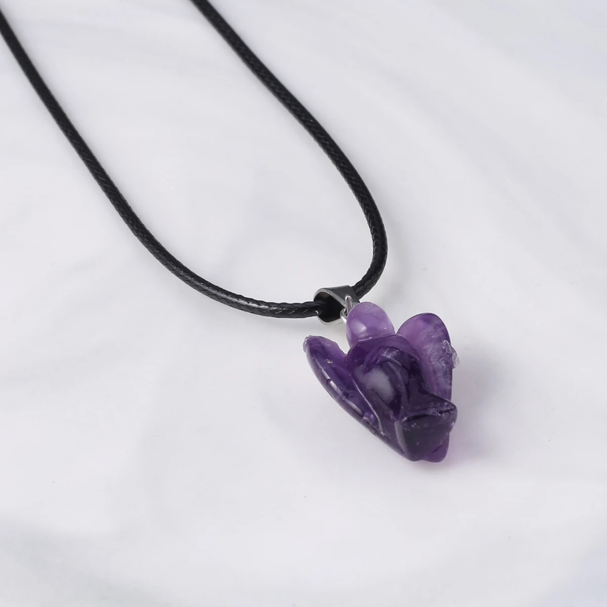 

Natural Stone Pendant Necklace Cute Angel Shape Amethysts Red Agates High Quality for Women Necklace Jewelry Party Gifts