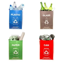 4pcs separate recycling waste bin bags kitchen recycle garbage trash sorting bin